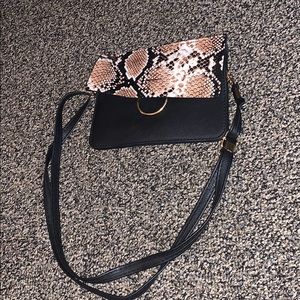 Snake skin cross body bag